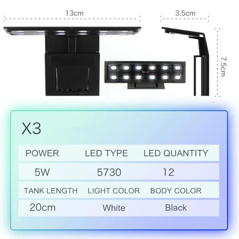 LED Aquarium Fish Tank Light Clip on 5W 10WLED Plants Grow Lights Aquatic Freshwater Aquarium Lamp Waterproof 220V EU Plug
