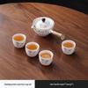 Rotating Ceramic Kung Fu Tea Set with Side Handle Filter Pot