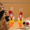 Halloween, Funny Fun Skull Tassel Rice Bead Earrings Creative Rose Earrings