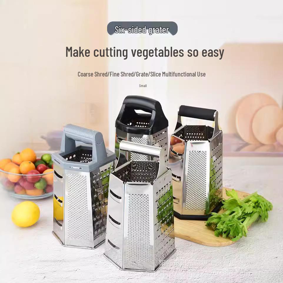 

Шестисторонняя кухонная терка и овощерезка с сырорезкой и овощечисткой для картофеля 8-inch Egg Handle without Anti-Slip Strip