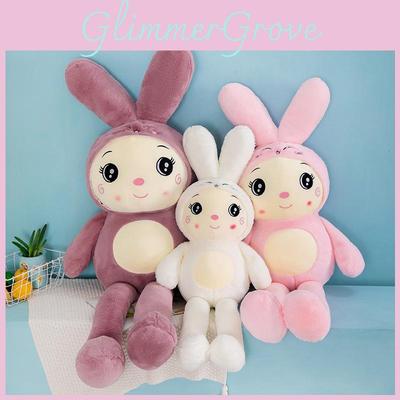 Large Plush Rabbit Toy Pillow Adorable Soft Stuffed Bunny Doll For Kids Gifts
