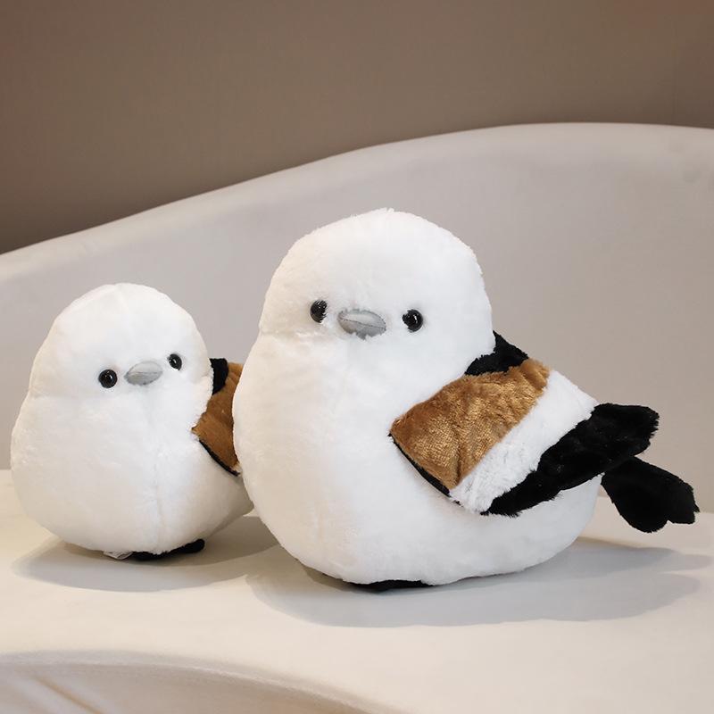 Cartoon Hairy Long-Tailed Tit Doll Plush Toy Sparrow Doll Home Sofa Pillow Cushion Rag Doll