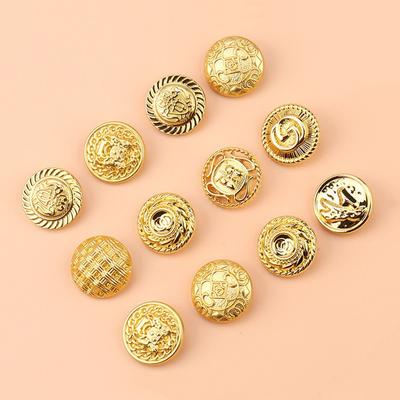 Boutons Dorés Polyvalents Ronds Vêtements Homme et Femme Haut Boutons Métalliques Accessoires Manteau Haut de Gamme Trench-coat Boutons de Pull