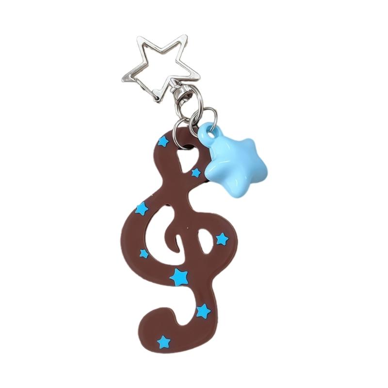 

Musical Note Keychain Acrylic Charm Musical Theme Keychain For Bag Backpacks Purse Accessories In Brown And Blue Color коричневый