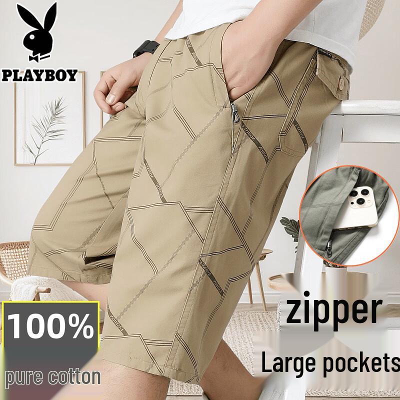 PLAYBOY Men s Casual Cotton Cargo Shorts 4XL