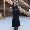 Elegant Retro Polka Dot Three-Piece Set: Vest, Base Layer, Slimming Skirt - Korean Style Autumn/Winter Fashion