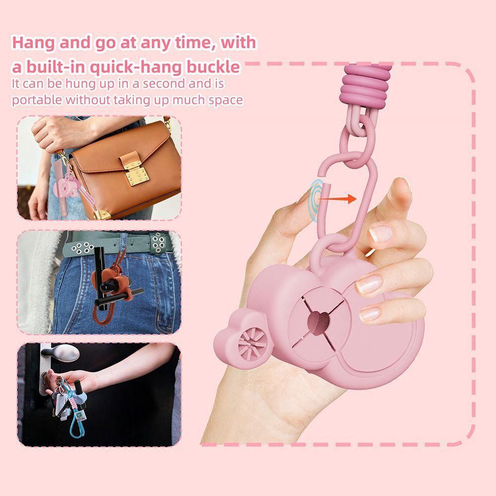 Mini Size Lipstick Storage Bag Silicone Material Lip Glaze Storage Key Chain Bag  Portable Use