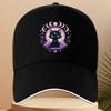 Cute Black Cat Moon Stars Aesthetic Trucker Hat Adjustable Polyester Casual Baseball Cap for Unisex