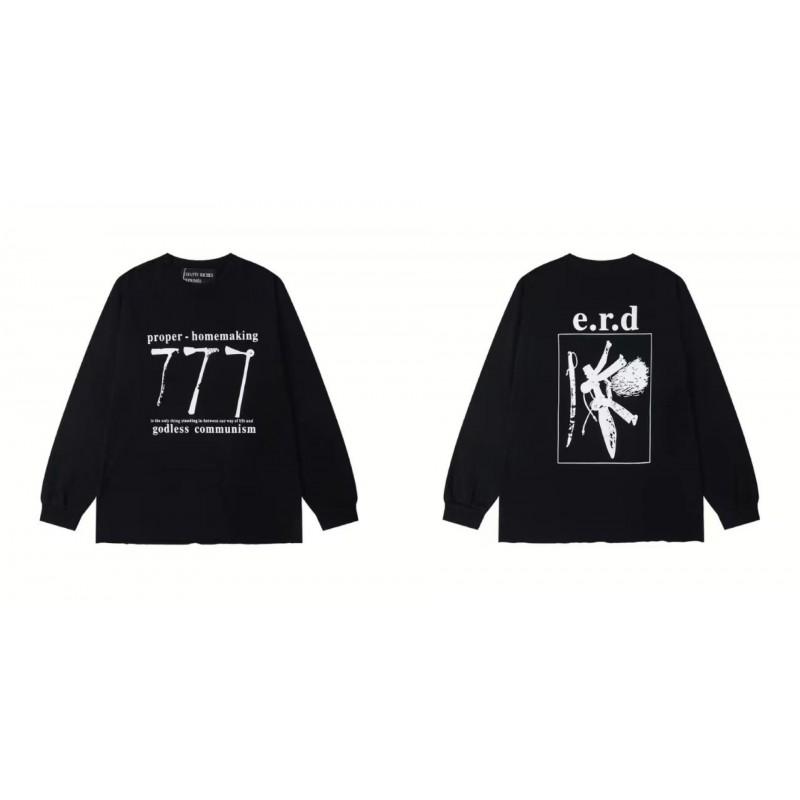 Washed Vintage Distressed Cotton Long Sleeve Tee Oversized Streetwear Style Men Casual Daily Wear