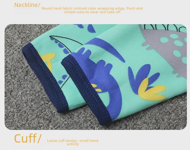 Kids' Thermal Fleece Pajama Set: Round Neck, Thickened for Winter, Unisex Design