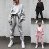 2021 Autumn Women's Solid Color Long Sleeve and Pants Casual Set