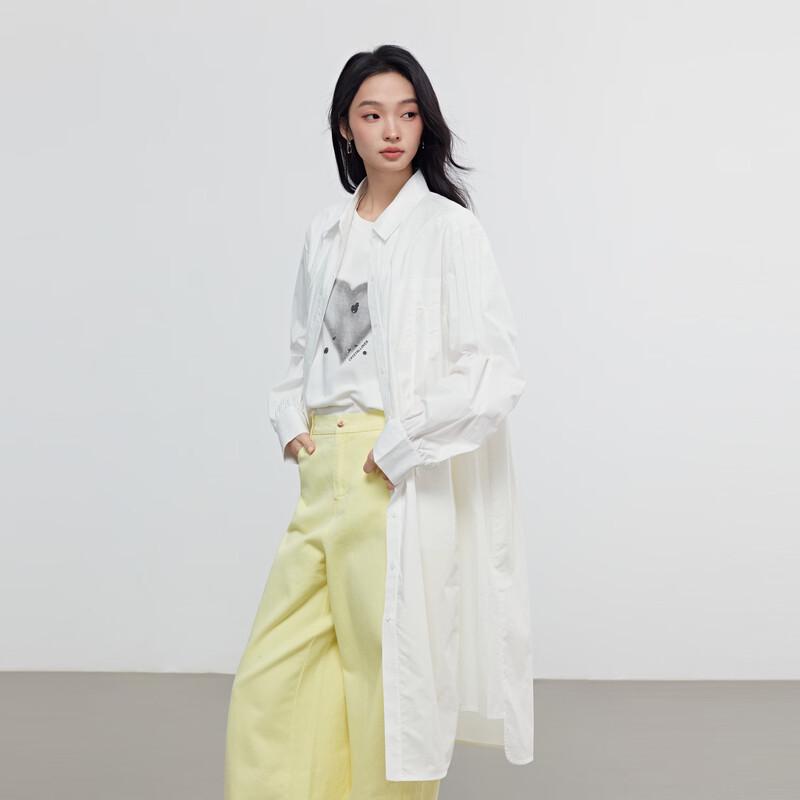 Elva's Island Women's Long Sleeve Lapel Mid-Length Shirt