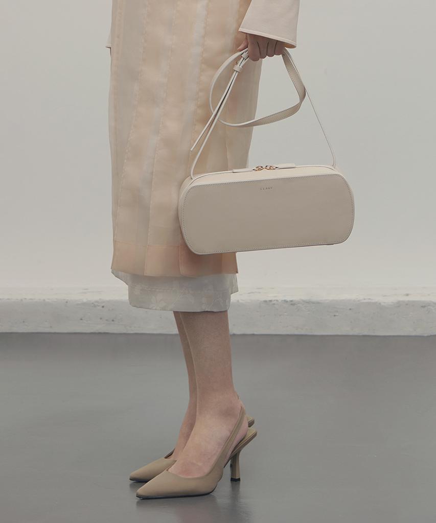 Clave Kelly Cream White Shoulder Bag