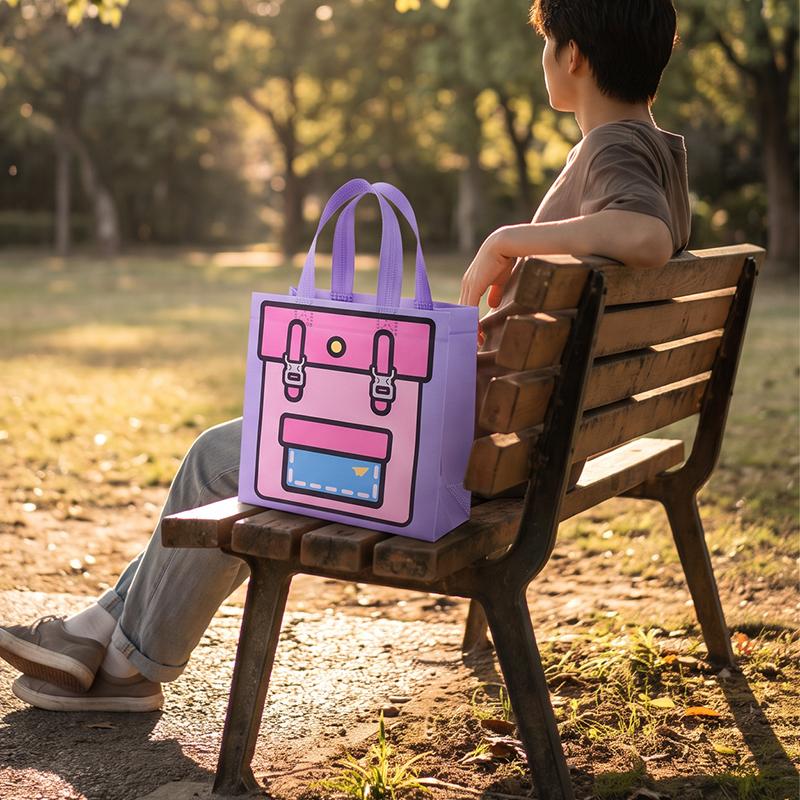 1/5 Stück Handtasche Niedlich Vlies Snack Süßigkeiten Mittagessen Für Kinder Geschenke Tasche Mitgebsel Cartoon Bedruckt Geburtstag Wiederverwendbar Kinder