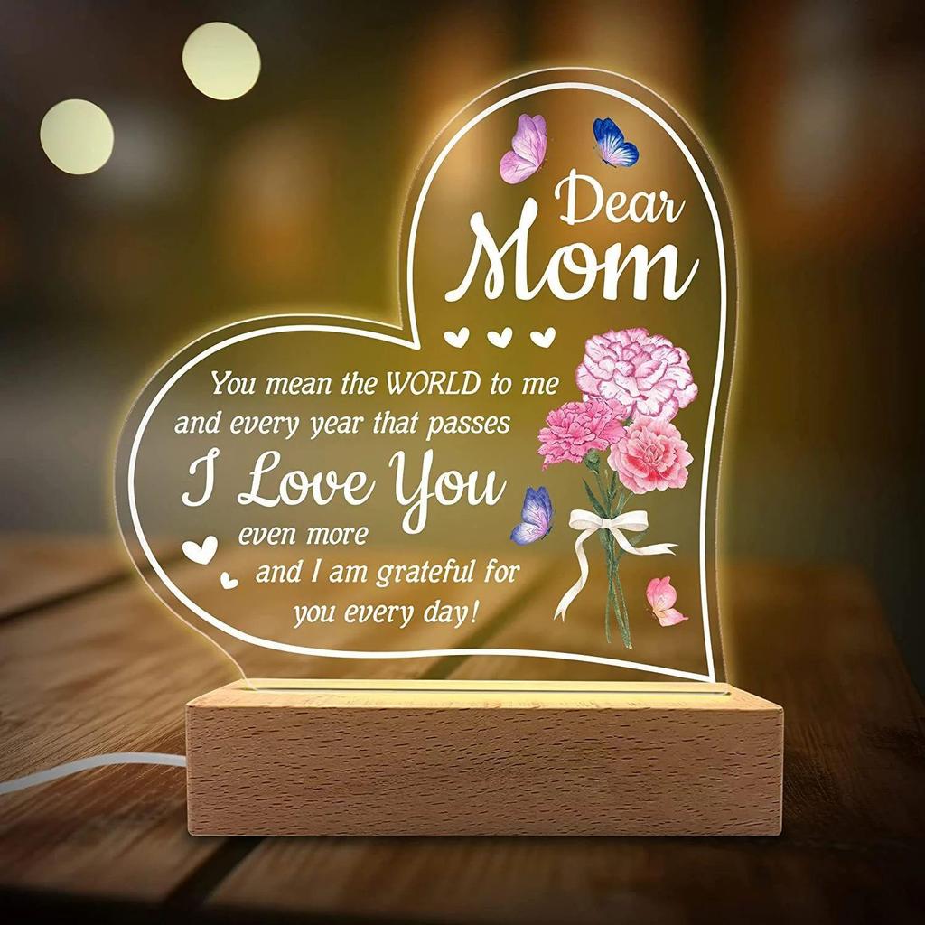Love-Shaped 3D Acrylic Night Light Puzzle for Holiday Greetings