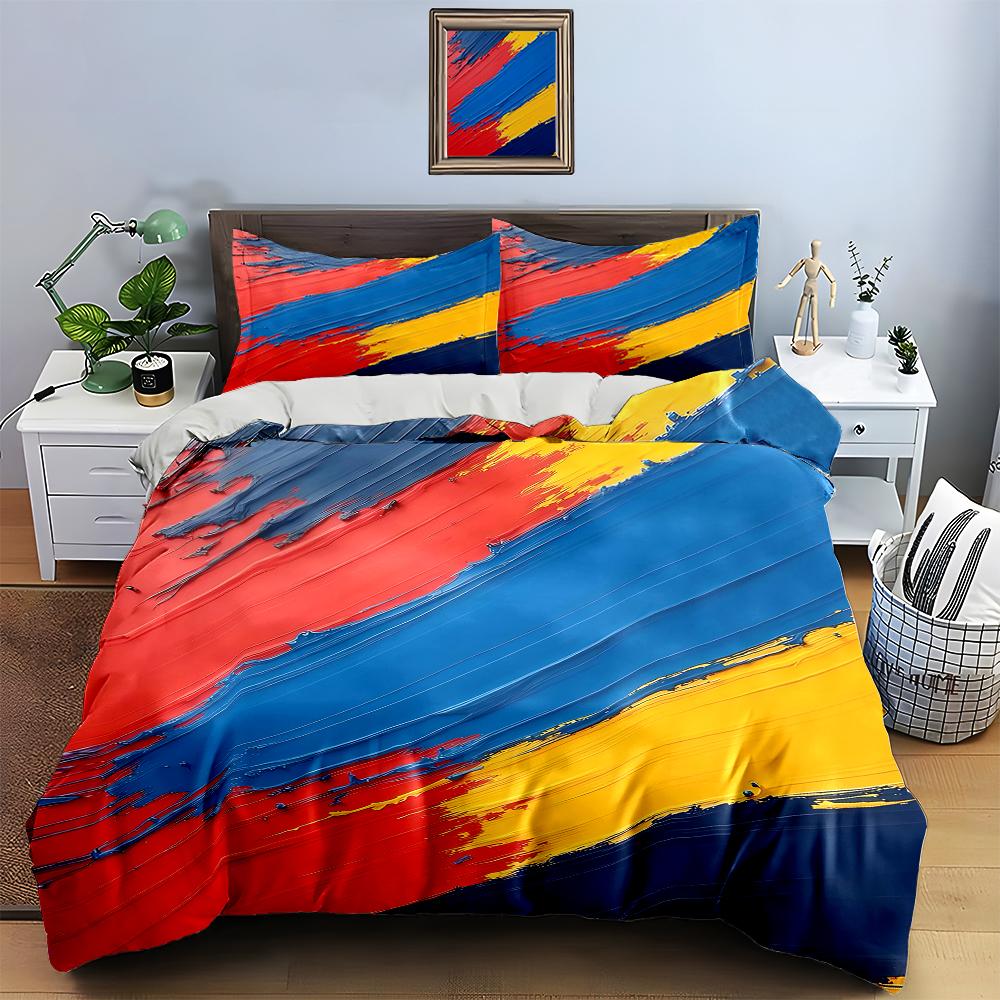 Kühn, Pinselstrich, lebendig Bettwäsche Bettbezug-Sets Bettbezüge Kissenbezüge Geschenke (1 * Bettbezug 2 * Kissenbezüge, ohne Bettdecke)