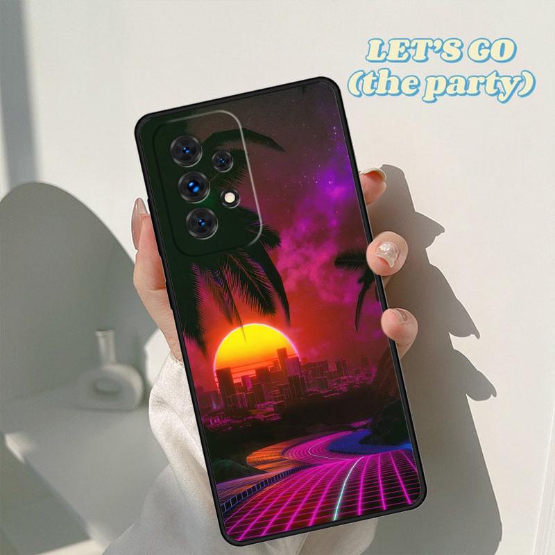 80s Retrowave Neon Palms Tree phone case For Samsung Galaxy A42 A31 A40 A51 A71 A32 A80 A52 A72 A73 A21S A50 A70 A11 A12