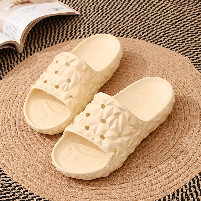 Fashion SmilePoP Men Sandals Summer New Waterproof Geometric Slide Outdoot Soft Beach Sandals Vacation Casual Couple Nonslip Home Slides