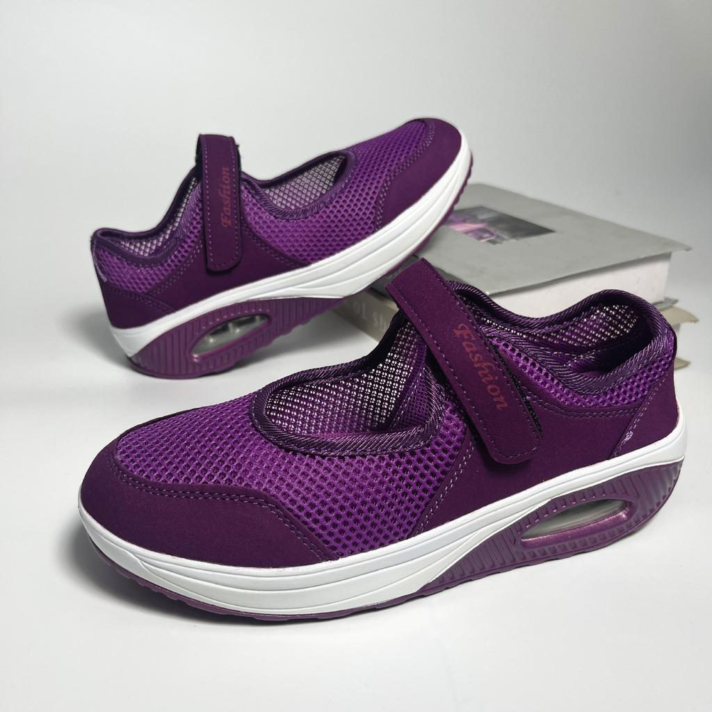 Summer New Hot-selling Mesh Rocking Shoes Large Size Light and Comfortable Women's Shoes Air Cushion Breathable Shoes