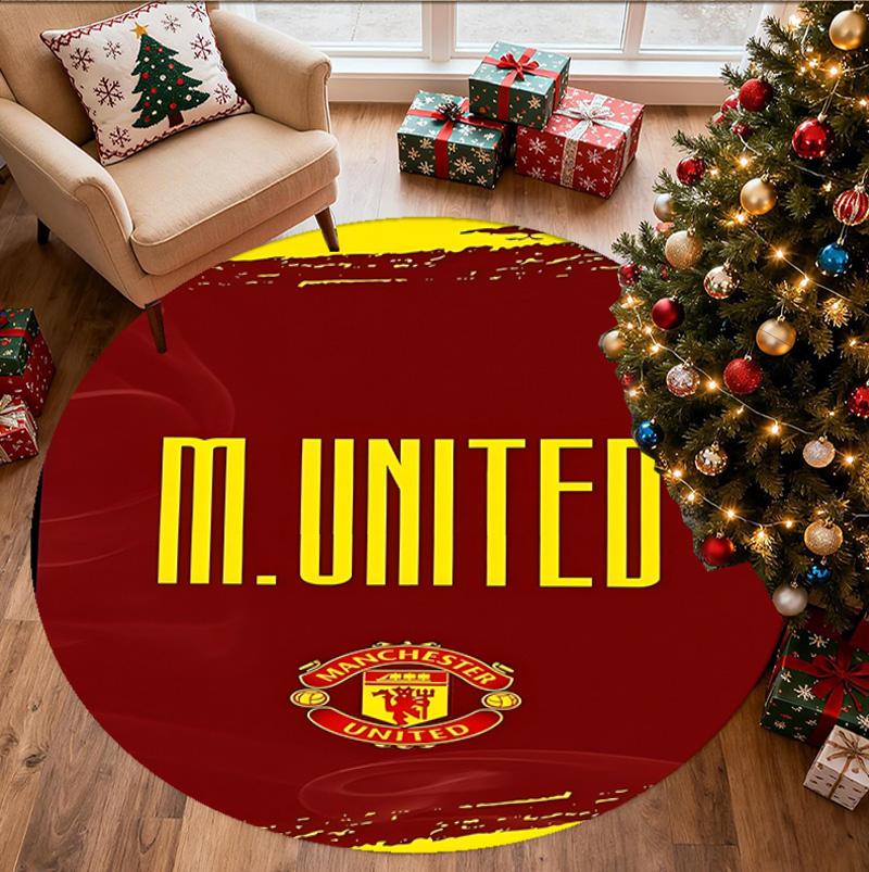 Manchester United F.C Desenli Yuvarlak Halı, İç/Dış Mekan Paspası, Piknik, Oyun Odası, Yatak Odası, Ofis, Oturma Odası, Ev Dekorasyonu Halısı, Doğum Günü Hediyesi