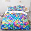 Mermaid Tail Duvet Cover King Queen Size Kids Fish Scales Bedding Set Girly Ocean Animal Princess 2/3pcs Polyester Quilt Cover