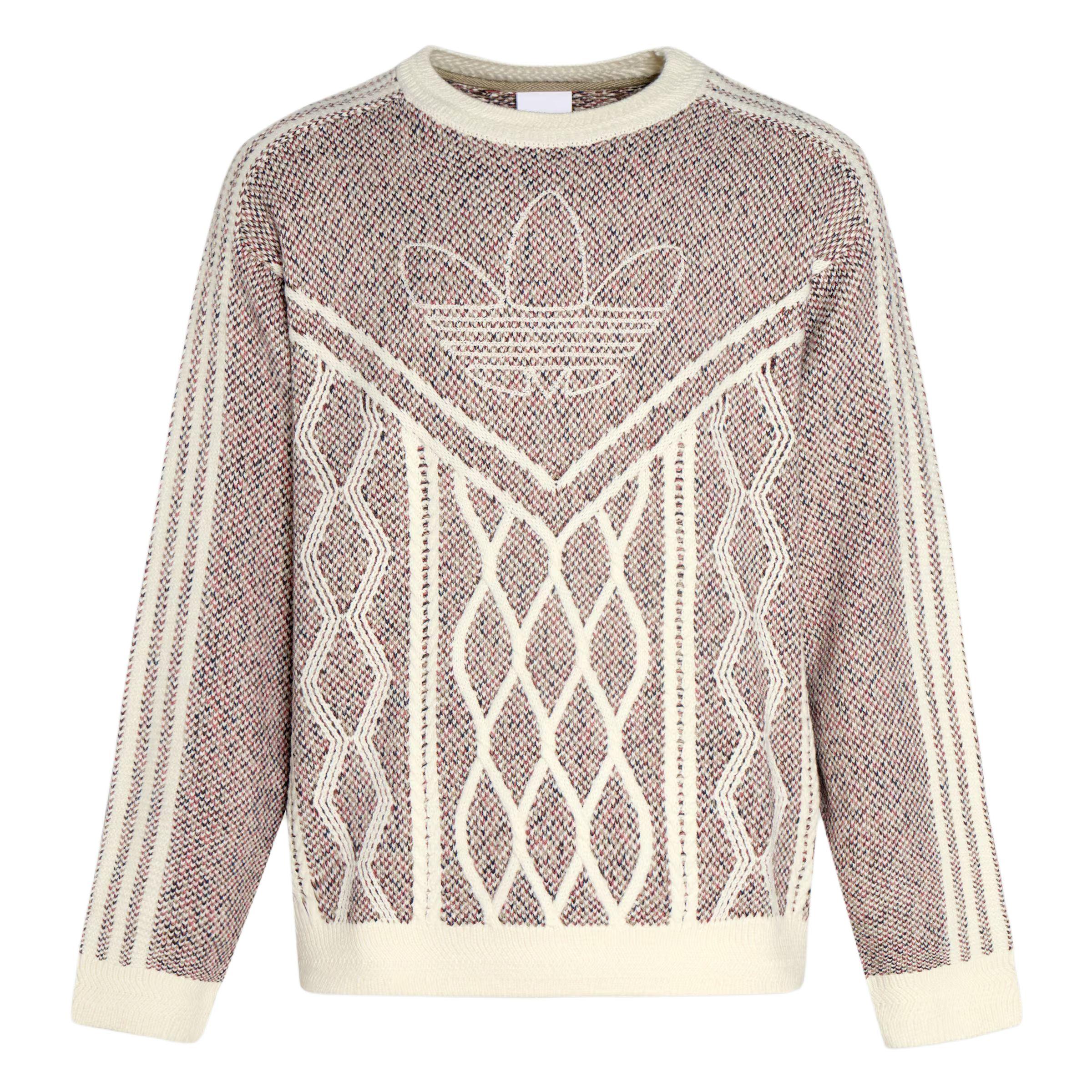 

Adidas Originals Retro Three Stripes Loose Fit Long Sleeve Pullover Casual Daily Sweatshirt Women Cream White KT0692 XL
