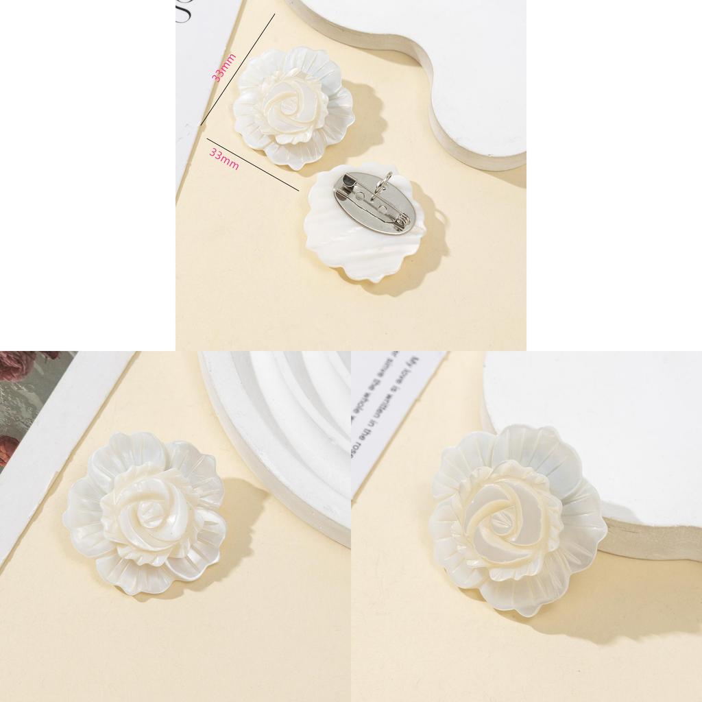 Shell Flower Brooch Pin Jewelry With Double Layer Design For Women And Men