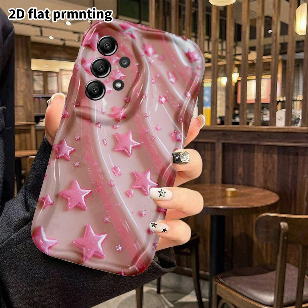 Phone Case: 2D Flat Samsung Galaxy A34 A35 M05 M06 S20 S22 S21 FE Plus 5G Protective Case, Star Texture Background, Christmas and Halloween Gift