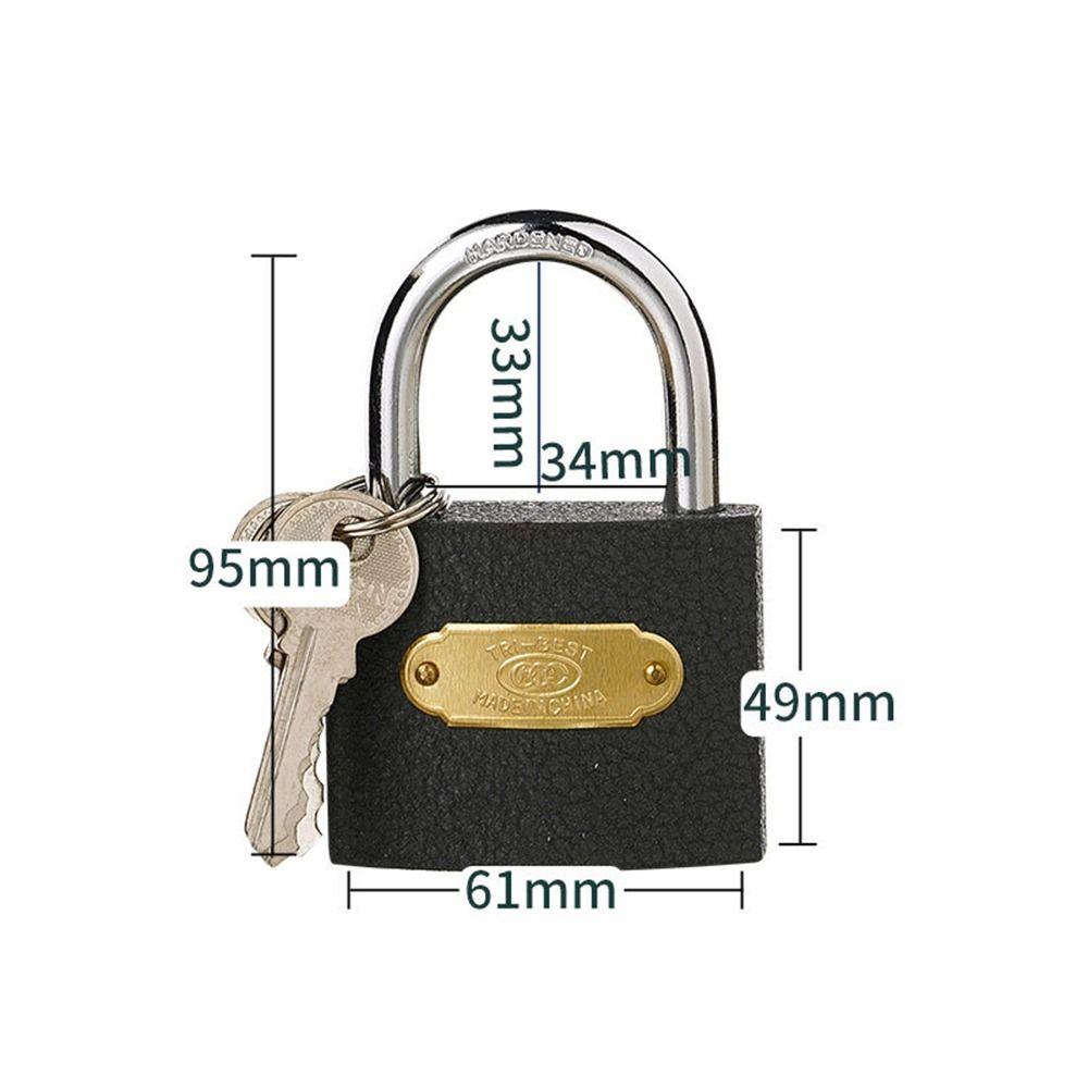 Grey Iron Lock Metal Dormitory Door Lock Durable Anti-Theft Lock  Home