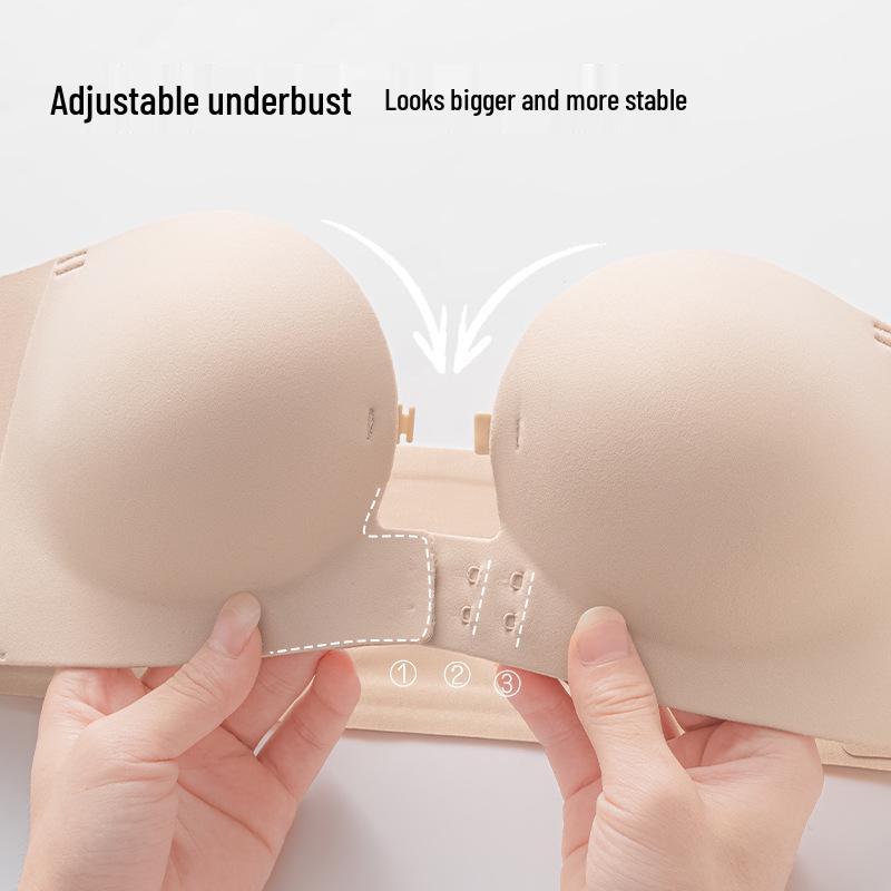 Strapless Non-Slip Bra for Women: Enhancing Small Chests with Beautiful Back Design and Front Closure