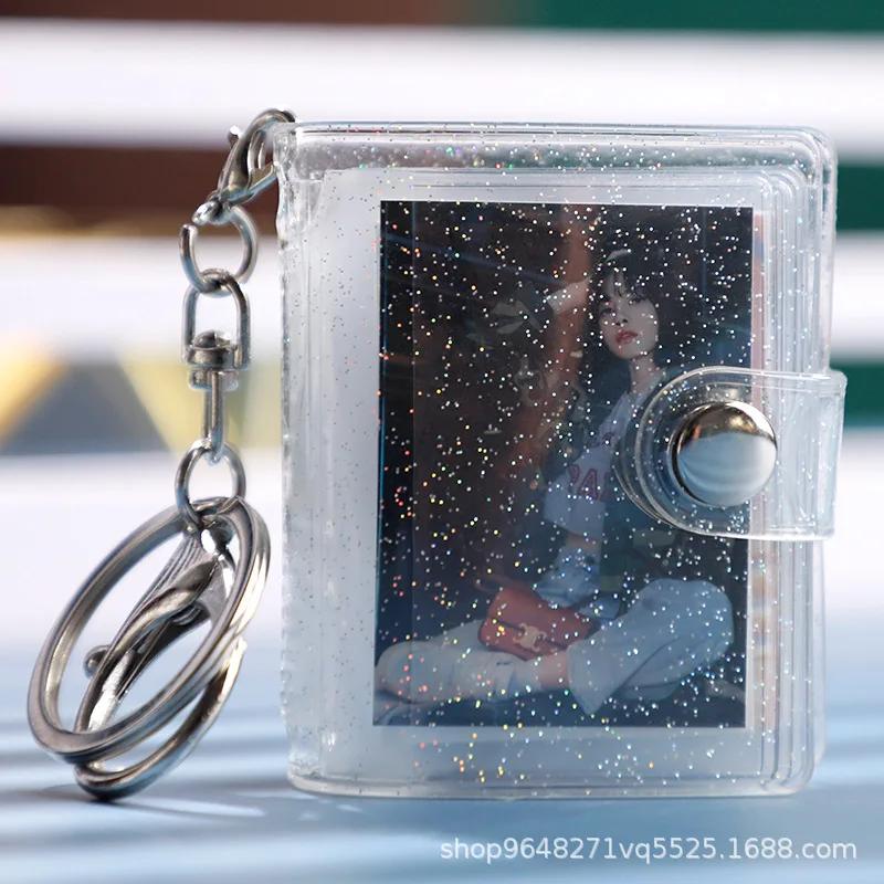 1 Inch 2 Inch Small Photo Album Mini Photos Collect Book Creative Card Holder with Keychain Instax Card Bag Photocard Holder