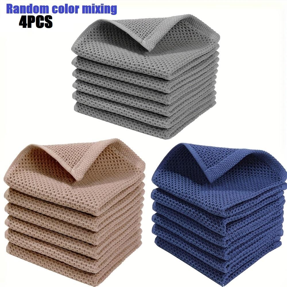 2/4/8PCS Cotton Square Towels - Handkerchiefs Tea Towels with Honeycomb Design High Absorbency Breathable Kitchen Towels