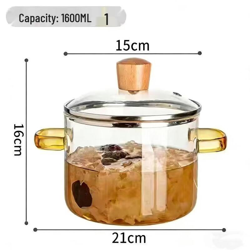 Uto High Borosilicate Glass Soup Pot with Lid
