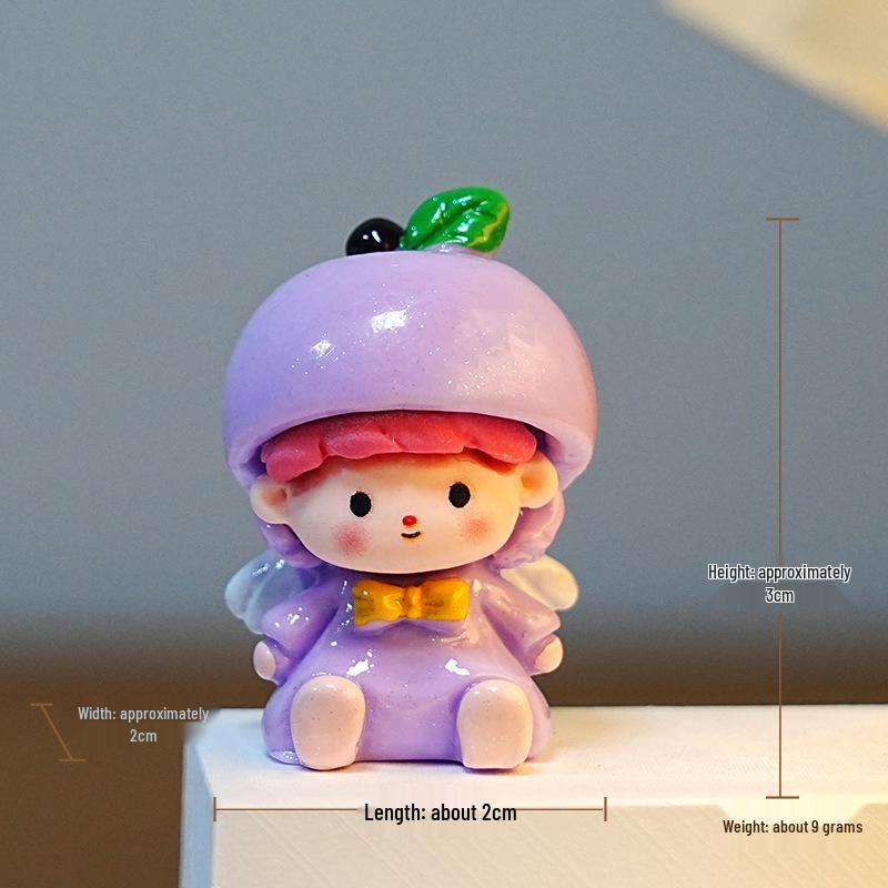 

Яблочный ангел, полимерная кукла: Милая миниатюрная фигурка ручной работы