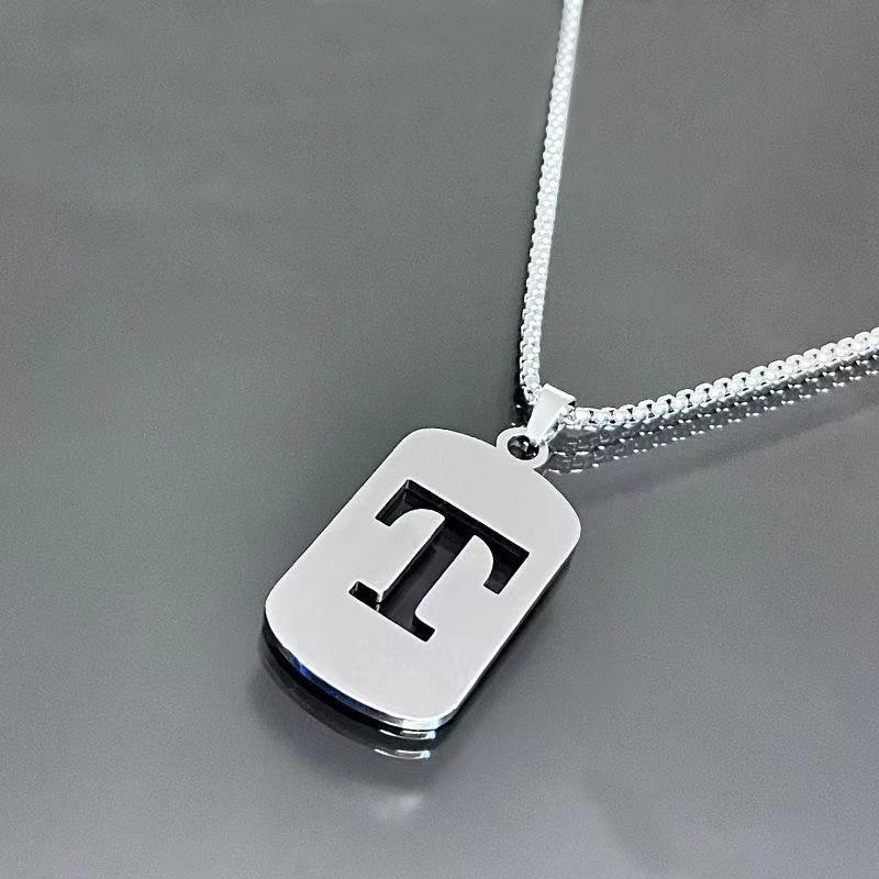 26-Letter English Alphabet Necklace: Simple, Unisex, Trendy Design for Students and Couples