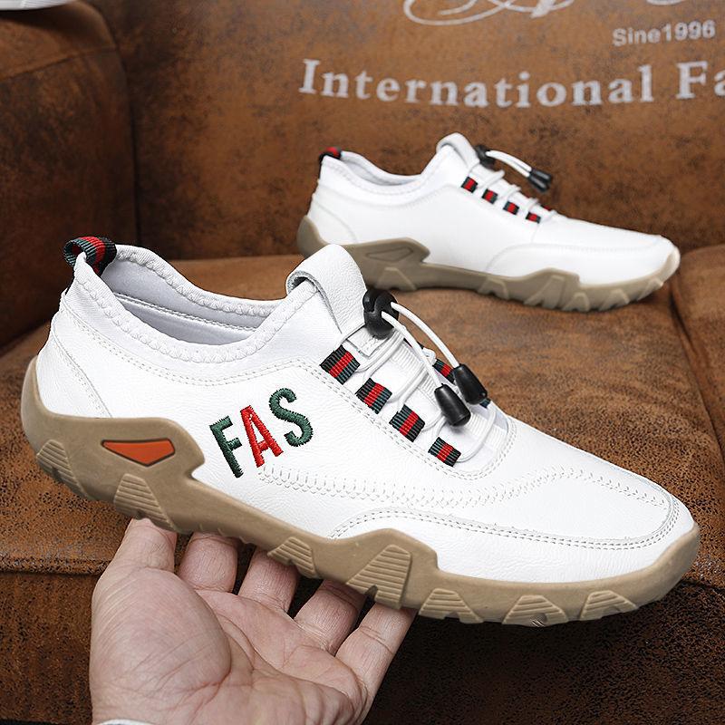 Autumn New Casual Men's Shoes Slip On Leather Shoes Men's Fashion British Shoes Trendy Sports Style Casual Shoes