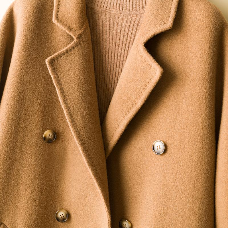Women Wool Jacket 100% Wool Autumn Wool Coat Winter Warm Woolen Jackets Female Double Breasted