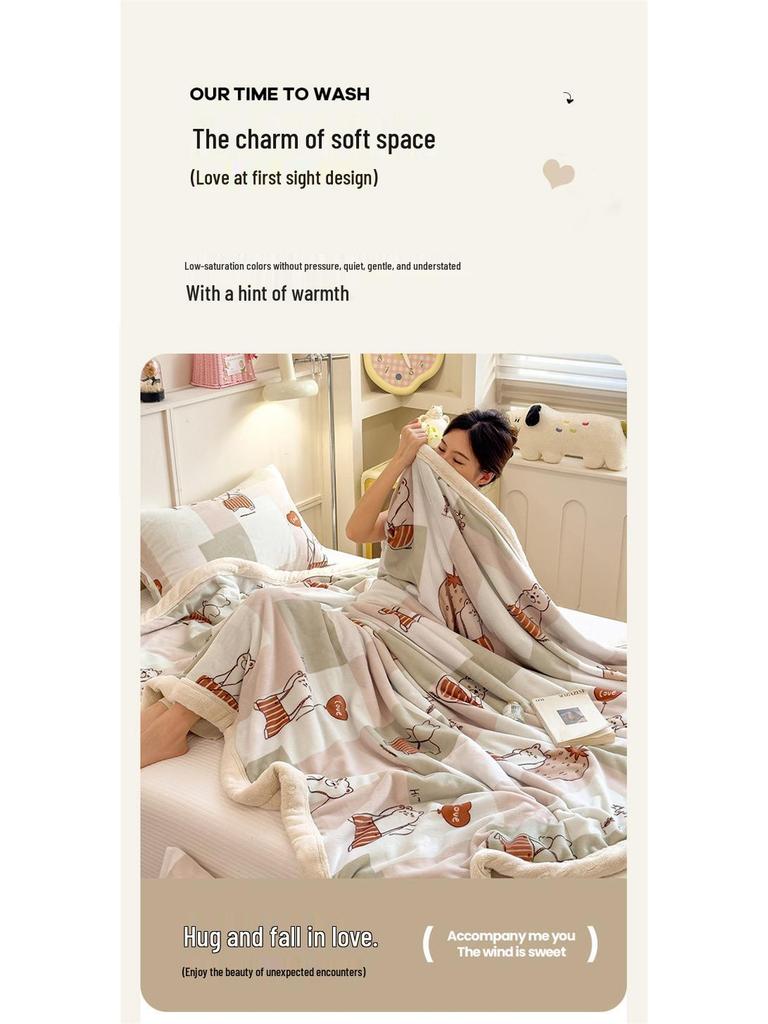 Yunjin Oboustranná zimní fleecová deka - Hrubá, útulná přehoz na pohovku a kancelářský šál