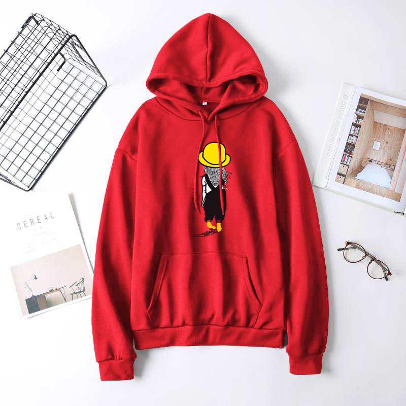 

Женская толстовка с капюшоном с принтом для студентов, повседневные свитера с длинным рукавом для осени и зимы XXXL красный