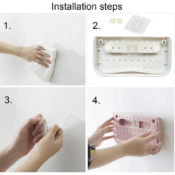 4 Pcs Plastic Hanging Shoe Rack For RV Camper Caravan Shelf Adhesive Wall Mount Folding Shoes Storage Organizer