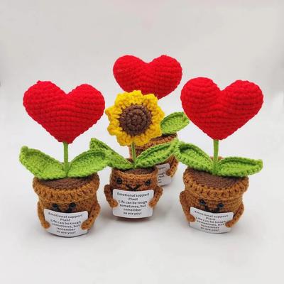 Finished Crochet Positive Emotional Support Crochet Doll Crochet Plant Car Home Decor Kids Gift