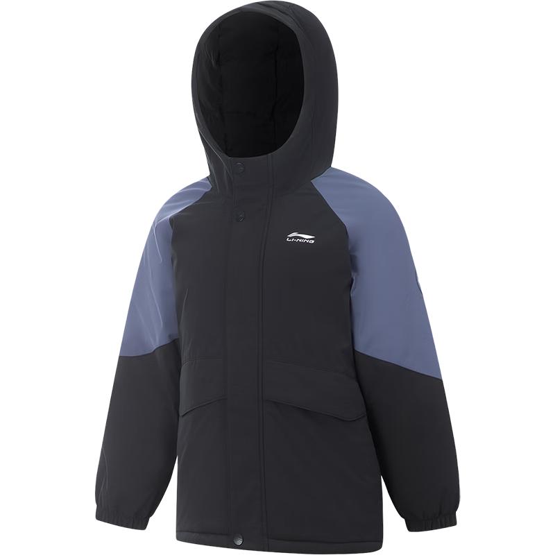 Li-Ning Kids Boys Water-Repellent 85% Duck Down Mid-Length Warm Jacket 110
