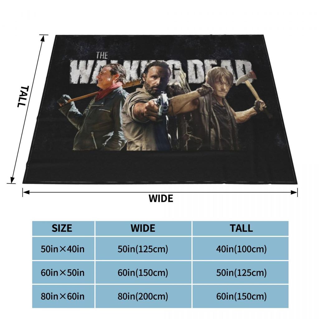 The Walking Dead Jeffrey Dean Rick Grimes Daryl Dixon Blanket Flannel Horror Movie Warm Throw Blanket for Bedroom Sofa Bedspread