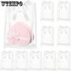 8pcs Clear Plastic Gift Bag with Ribbon Treat Bags Party Favor Bags Handbag Thank You Bags with Handle Gift Wrap Bags Gift Packaging Bag