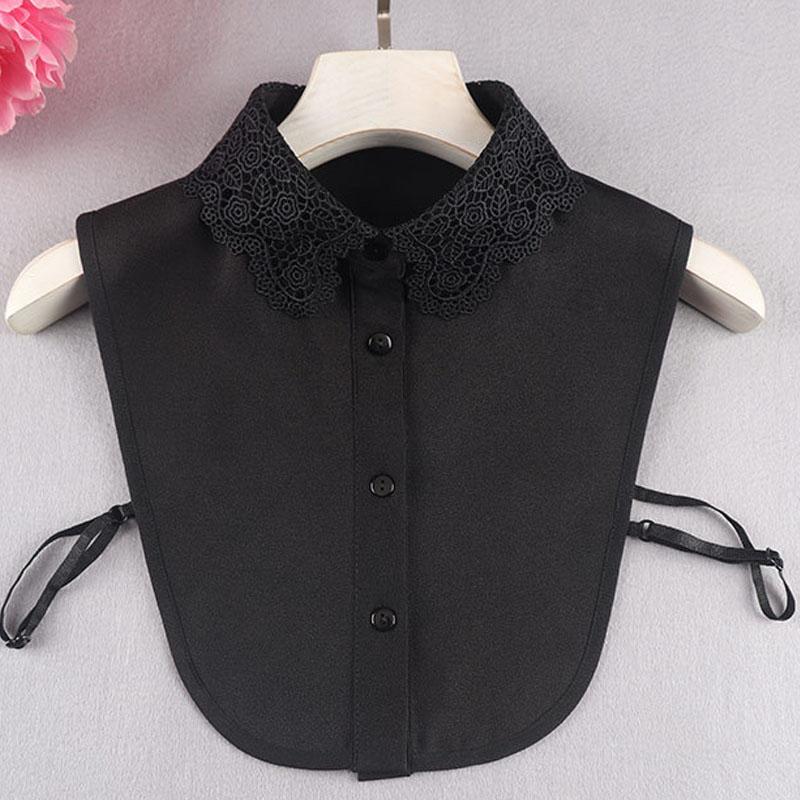 Białe Sztuczne Kołnierzyki Dla Kobiet Krata Klapa Odpinany Kołnierzyk Koszula Koronka Stójka Fałszywy Kołnierzyk Kobieta Zdejmowany Krawat Nep Kraagie