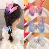 2pcs Korean Moving Butterfly Hair Clips for Girls Double Layered Wings Pearl Butterfly Hairpin Headwear Girls Kids Hair Accessories