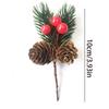 Artificial Pine Needle Greenery & Red Berry Bouquet for Holiday DIY & Gift Packaging