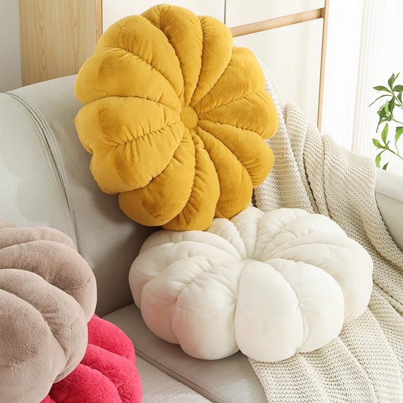 Nordic Small Bunny Fur Pumpkin Seat Cushion For Living Room Decor And Office Comfort