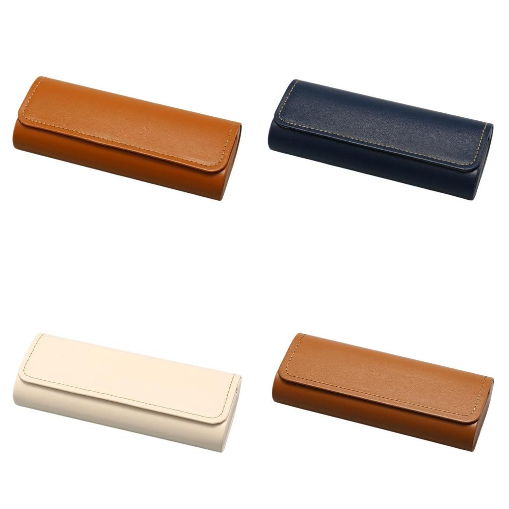 Leather Eyewear Case Travel Storage Organizer With Keychain For Men Women Children