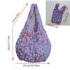 Magic Retractable Bubble Pleated Floral Shopping Bag for Women Lightweight Elastic Reusable Tote